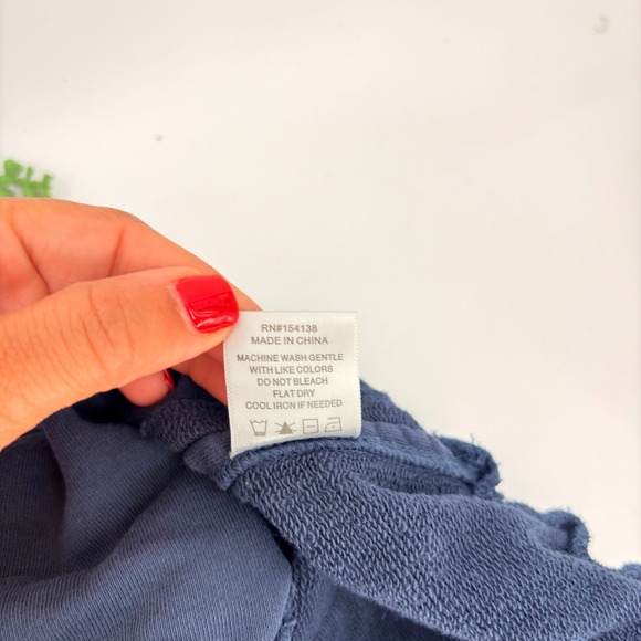 STAUD Women's Navy Blue Terry Cloth Shorts with Elastic Waistband - Picture 7 of 10